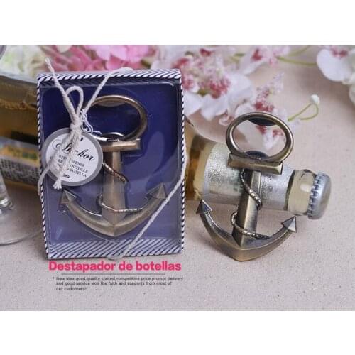 Best Gift For Guest 100pcs/lot Anchor Bottle Opener Delicate Gift Box Packing Wedding & Part Gift Souvenirs