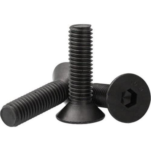 M8 Hex socket Screw Countersunk Head Screws Left thread Bolts Black 10.9 Grade 16-50mm Length