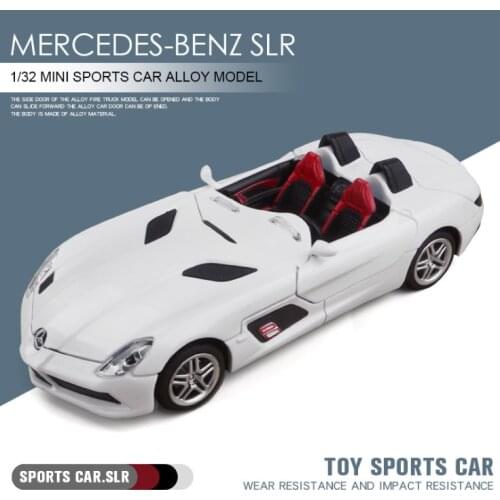 1: 32 SLR convertible sports car model simulation alloy car model childrens sound and light toy car model childrens white car