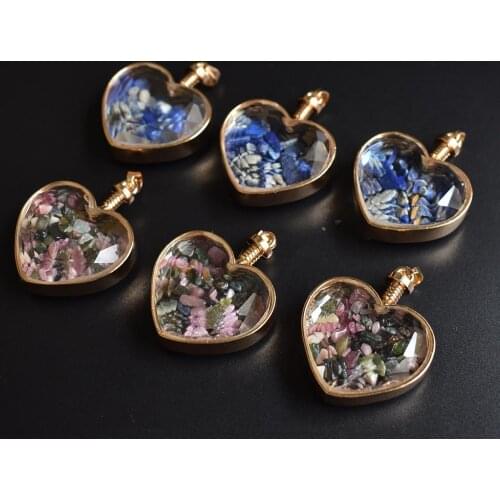 2021 fashion gold plated wish bottle lapis lazuli celestite jewelry pendant 6pcs /lot wholesale free shipping