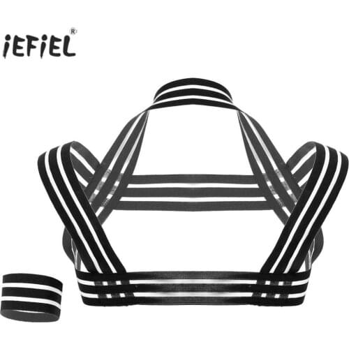 Body Chest Harness Men Fancy Nightclub Party Shoulder Straps Sexy Role Play Chest Harness Belt Costume Accessories Gay Harness
