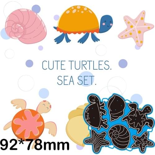 New Metal Cutting Dies Scrapbooking Tortoises Sea Snail and Starfish DIY Album Paper Craft Embossing Stencil Decoration 92*78mm