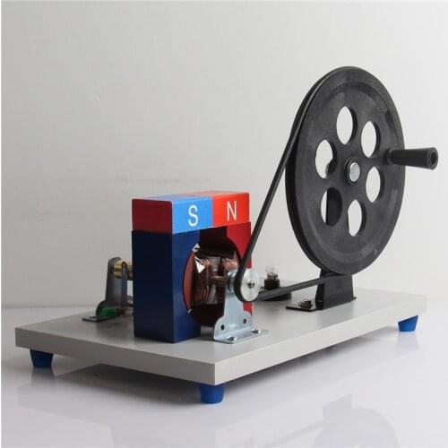 Hand driven DCAC generator laboratory equipment Faraday electric power DIY for student