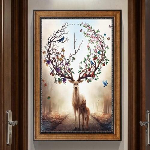 Needlework,DIY DMC Chinese Cross stitch,Sets For Embroidery kits,Precise Printed Fantasy forest deer Counted Cross-Stitching
