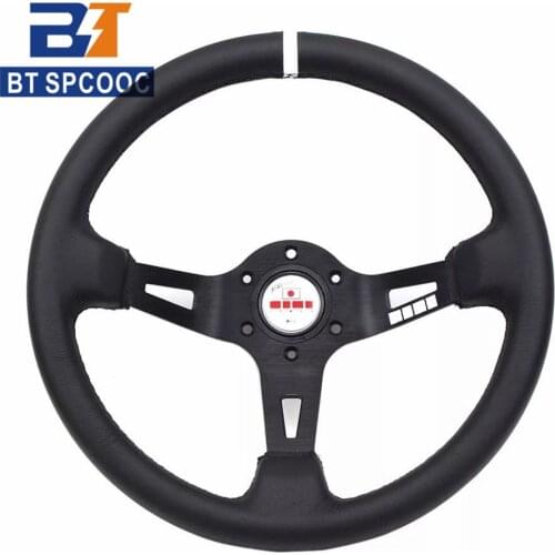 Universal 13inch Car Steering Wheel Leather Deep Steering Wheel 330mm Drift Race Stering Wheel With Mo** LOGO