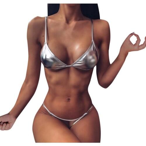 Sexy Bling Micro Bikinis Set Women High Waist Push-up Bandage Bikini Sets Female Brazilian Thong Swimwear Bathing Suit Beachwear