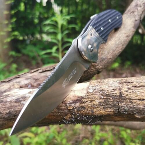 Folding Pocket Knife Jackknife 8CR13MOV Blade G10 Handle Knives - Good for Hunting Camping Survival Outdoor and Everyday Carry
