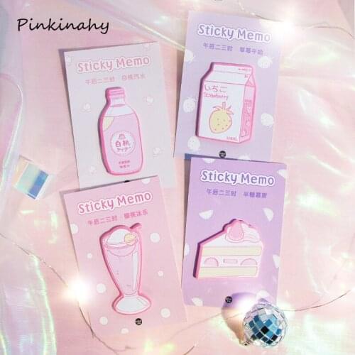 Sweet cake Milk Drink label weekly plan Sticky Notes Post Memo Pad kawaii stationery School Supplies Planner Stickers Paper