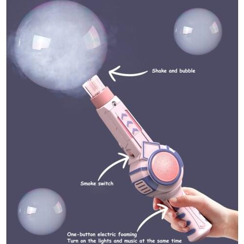 Summer Smoke Magic Bubble Machine Creative Electric Automatic Bubble Blower Maker Gun Kids Outdoor Toys with Bubble Water 60ml
