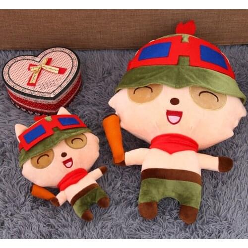 [Funny] Very cute 25~80cm Soft Teemo mushroom stuffed Plush toy LOL Online game hero doll model Hold pillow Kids baby girl Gift