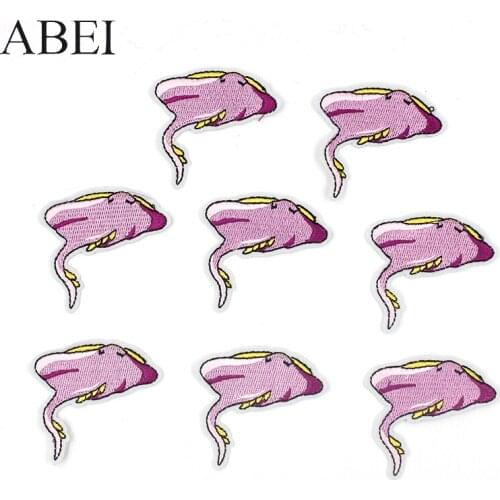 10pcs/lot Iron on marine animals Patches Embroidered Cartoon Sea Fish Appliques Clothes Bags Jeans Fabric Sewing Stickers Patch