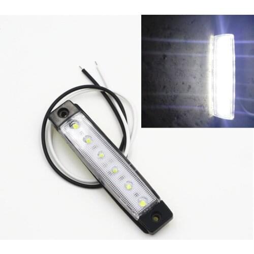 1x DC 12/24v 6LED Side Marker Light for Truck Trailer Indicator Signal Lamp White Universal