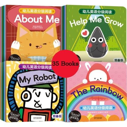 35 Book/Sets15CMx15CM Kids color English Picture Parent-Child Educational Book Gift For Children Baby Learn Reading Story Books