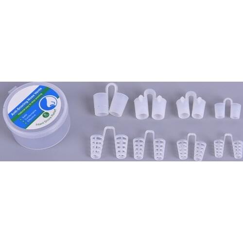 4/8Pcs Ademend Gemakkelijk Slaap Snore Stopper Aid Anti Snurken Neus Clip Nasale Dilators Apparaat Congestie Geen Strips Kegels
