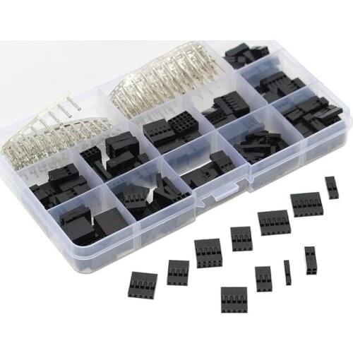 420pcs A Set Dupont Wire Jumper Pin Header Connector Housing Kit Male Crimp Pins+Female Pin Connector Terminal Pitch With Box