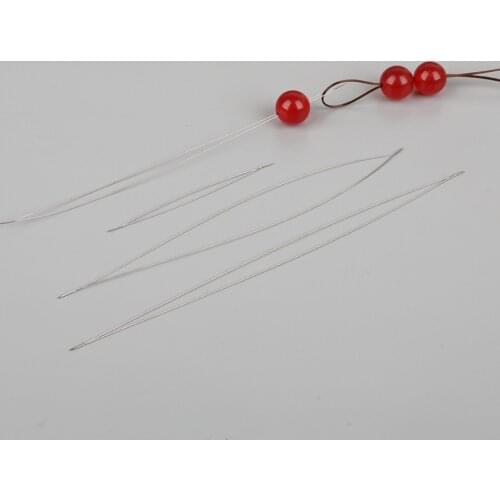 5pcs/lot Metal Curved Beading Needles Handmade Bracelets Pins Thread Cords Easy For DIY Jewelry Findings Making Essential Tools