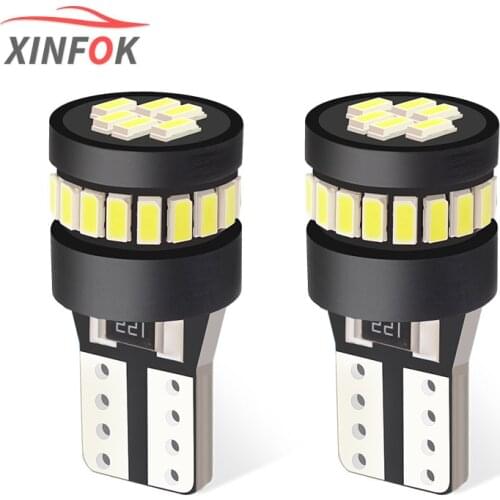 2PCS T10 W5W 194 Car LED Bulbs DC 12V White Position Lamps Side Marker Clearance Reverse Lights Signal Lamp 4014 Chips 21PCS SMD