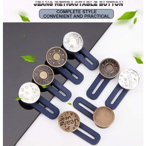 Free Sewing Buttons Adjustable Disassembly Retractable Jeans Waist Button Extended Buckles Pant Waistband Expander Drop Shipping