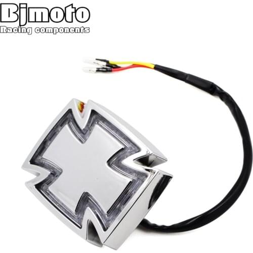 BJMOTO High quality ABS 12V Motorcycle Bike Cross LED Brake/Running/Tail light For Harley Chopper Bobber