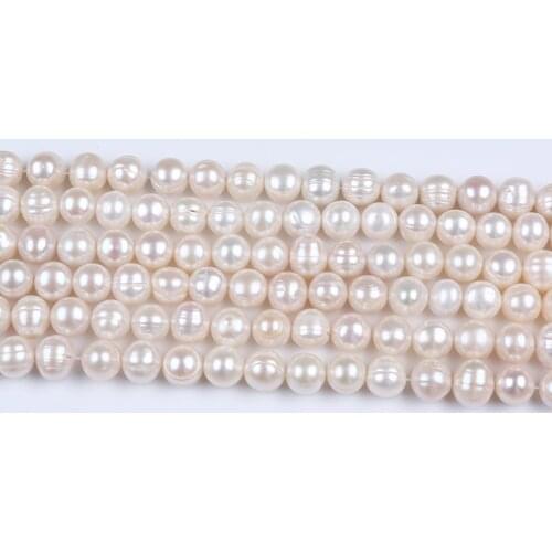 11mm Raw Natural Freshwater Pearl Strand White Round Shape Screw Thread Beads For Jewelry Making