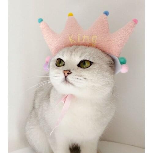 Pet Birthday Party Princess King Hat Crown Cat Dog Ornament Decoration
