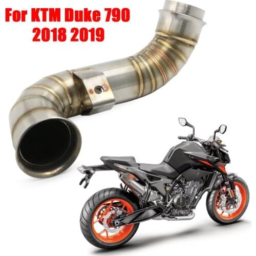 1Pcs Escape Accessories Slip-on Motorcycle Exhaust Muffler Middle Link Pipe with Heat Shiel for DUKE790 790 2018 2019 Auto Part