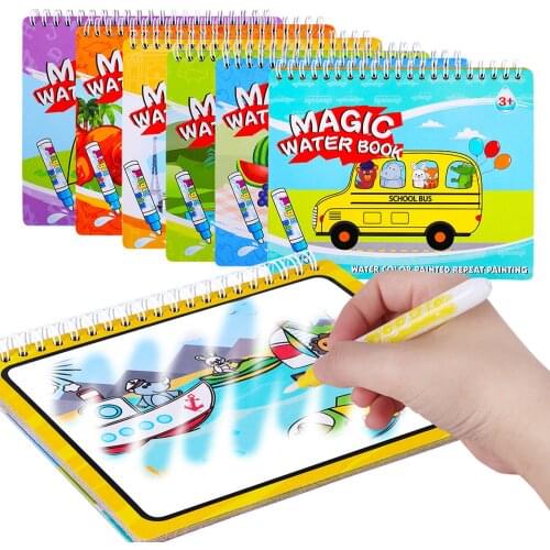 Montessori Toys Reusable Coloring Graffiti Book Magic Water Drawing Book Sensory Early Education Toys For Kids Birthday Gift#p4
