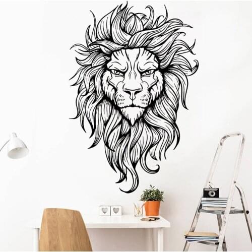 Lion King Wall Sticker Violently Predator Vinyl Decal Tribal Mural Sophisticated Design Bedroom Decoration Home Decor O229