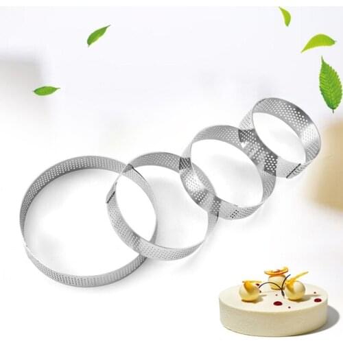 Round Mini Cake Mousse Mold Circle Foam Ring Cake Baking Tool Set Cake Ring Shape Bakeware Silver For Kitchen Tools