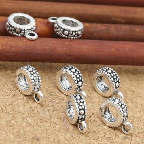 100% 925 Silver Jewelry Spacers DIY Bracelet connector beads Jewelry Findings Ring Beads Sterling Amulet