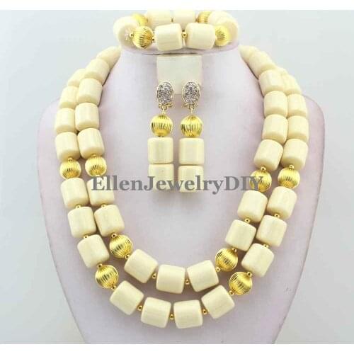 Handmade Statement Necklace African Wedding Coral Jewelry Sets Nigerian Beaded Wedding Bridal Necklace chunky beads W12386