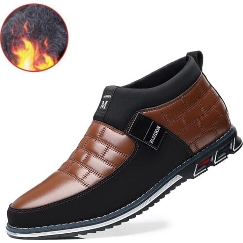 Mens Leather Ankle Boots Men Autumn Winter Shoes Fashion Large Size Casual Boots Trend Mens Casual Boots accept dropship