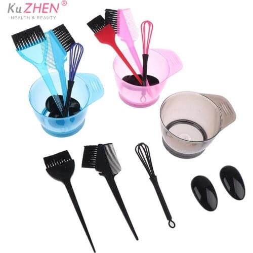 1Set Hair Dye Color Brush Bowl Set With Ear Caps Dye Mixer Hairstyle Hairdressing Styling Accessorie