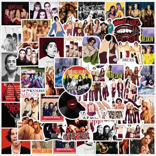 10/30/50Pcs Italy Rock Band Maneskin Stickers Waterproof for Luggage Laptop Refrigerator Motorcycle Skateboard Cool Pegatinas