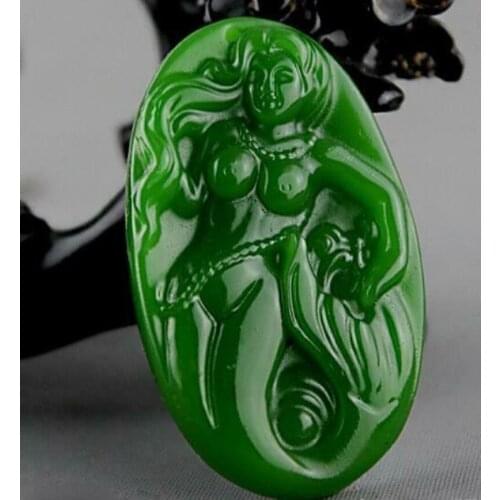 Natural Green Jade Pendant Hand-Carved Jadeite Necklace for Women Men Necklaces Charm Accessories Man Chain Fashion Jewelry