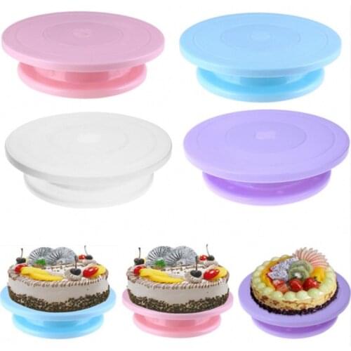 Plastic Cake Turntable Rotating Anti-skid Round Cake Stand Cake Decorating Tools Cake Rotary Table Kitchen DIY Pan Baking Tools