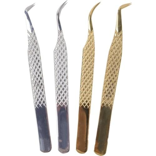 TDANCE Professional Anti-Static Stainless Steel Tweezers Long Forceps Straight Head Elbow Thicken Madeup For Extension Eyebrow