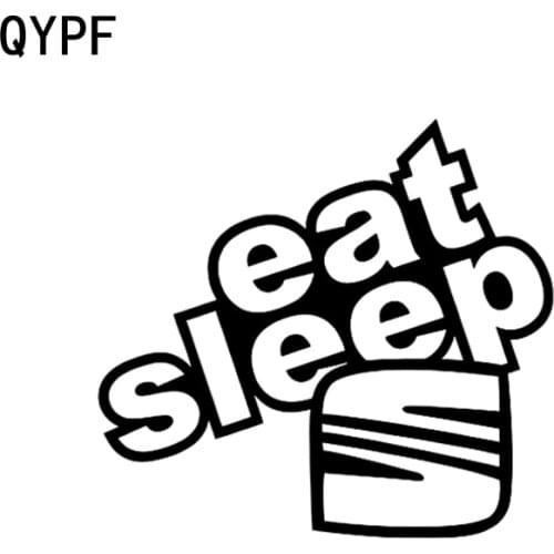 QYPF 16.8cm*15.4cm Funny Eat Sleep Seat Vinyl Car-styling Car Sticker Decal Black Silver Graphical C15-1655