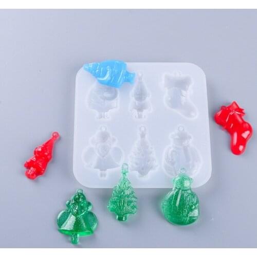 Christmas Tree Shape Silicone Mold Decoration Christmas Silicone Mold for Resin DIY Christmas Series Crystal Epoxy Resin Mold