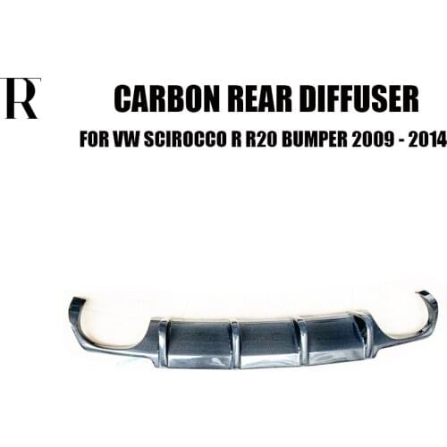 Carbon Fiber Rear Bumper Lip Diffuser For Volkswagon Scirocco R R20 Bumper 2009 - 2014 ( Not for Normal car )