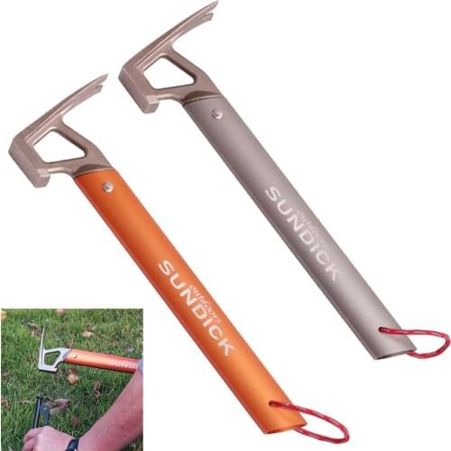 Outdoor Camping Tent Hammer Stainless Steel Tent Peg Accessory Mountaineering Hiking Stainless Steel Tent Nail Puller Hammer