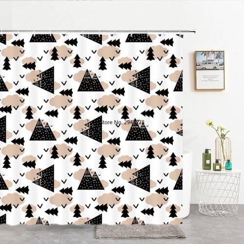 Cartoon lovely Bathroom Curtains With Hooks Waterproof Polyester Cloth Simplicity Child Decoration Bath Room Shower Decor