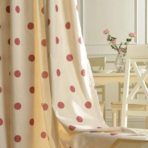 Girls' Pomp Simple Lovely Curtain for Living Room Bedroom Polyester and Cotton Curtain Fabric Beige Bedroom Window Curtain