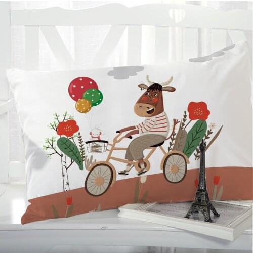 1pc Animal Cartoon Pillow cover Pillow case Bedding Pillowcase Pillowcovers decorative 3D Print for children kids baby cattle