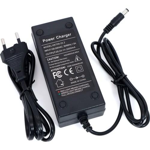 10PCS Liitokala 25.2V 2A 6series 18650 4.2V*6S lithium battery charger 25.2V Constant current charger 2A current DC 5.5*2.1MM