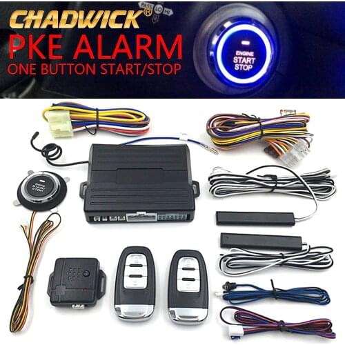 12v Universal PKE Car Alarm System with Engine Start Stop Push Button & Engine Start passive Keyless Entry system CHADWICK 8003