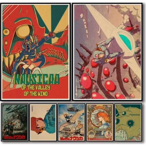 27 Designs Nausicaa of The Valley of The Wind Kraftpaper Poster HomeDecal Painting Wall Sticker for Coffee House Bar
