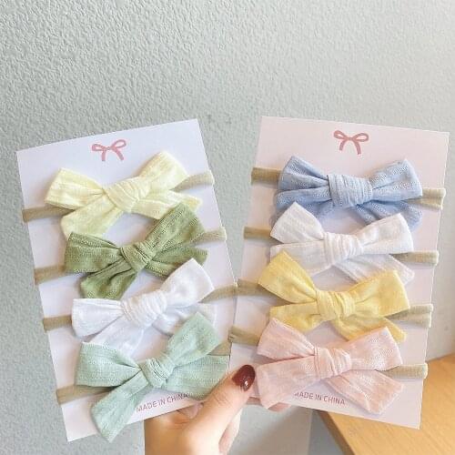 4PCS/Set Baby Girls Headband Multi Colors Bow Knot Head Bandage Kids Toddlers Headwear Hair Band Infant baby hair accessories