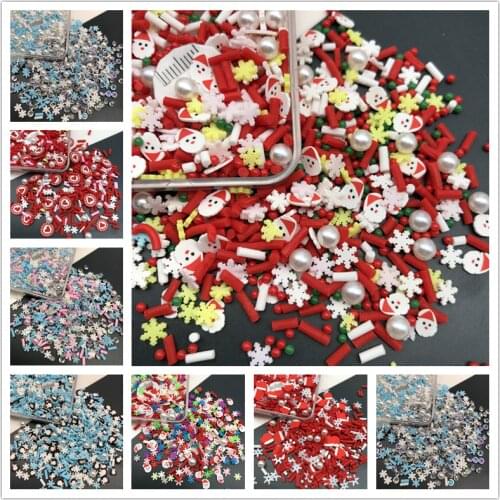 50g Christmas Polymer Clay Sprinkle With Diamond For Kids Diy ,Soft Clay For Craft Clay/Nail Art/Scrapbook Decoration, Filler