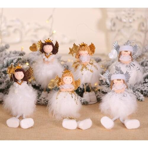 Angel Snowman Ornaments Toy Dolls Door Tree Hanging Kids Gift New Year Christmas Decoration For Home Party Supply